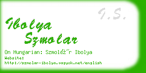 ibolya szmolar business card